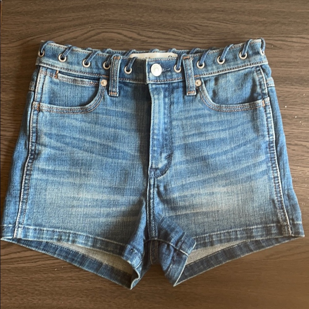 A&F High Rise Denim Shorts